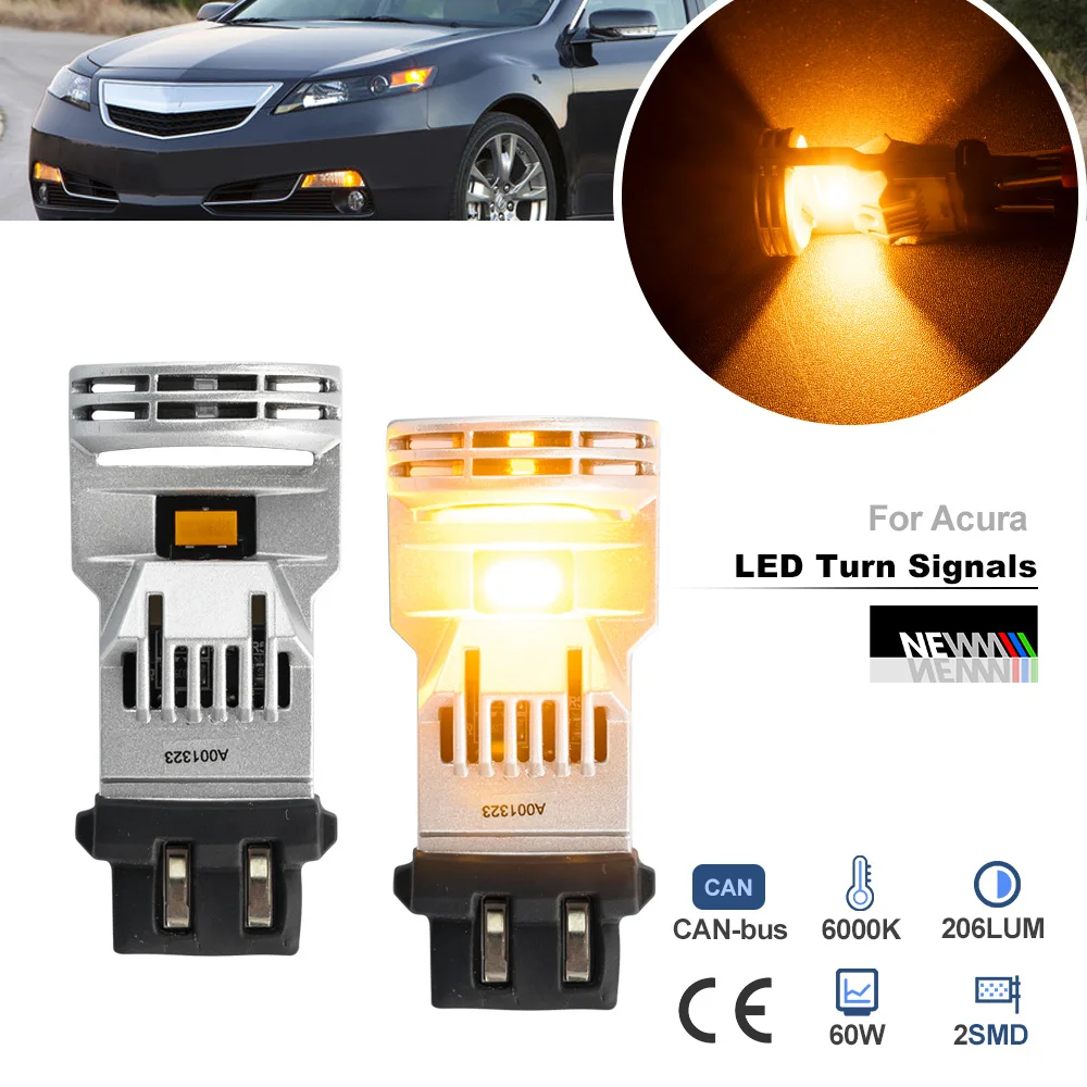 2pcs T25 3157 Led Front Turn Signal Light Bulbs For Acura Tl Mdx Zdx