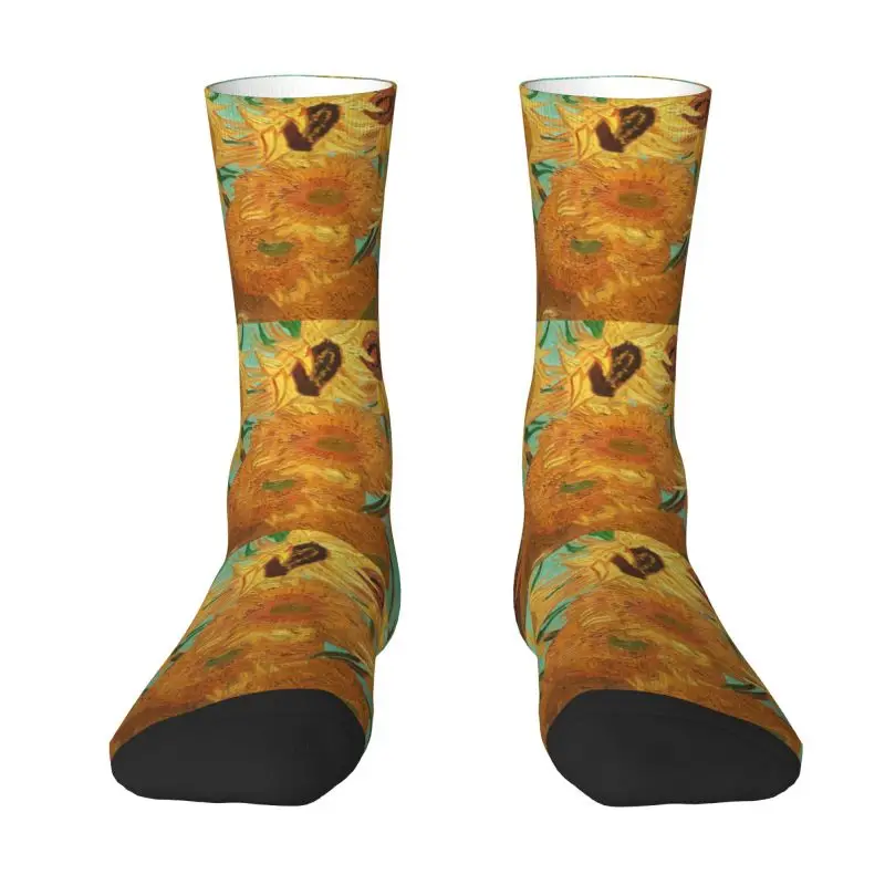 

Vincent Van Gogh Twelve Sunflowers In A Vase Mask Dress Socks for Men Women Warm Fashion Novelty Art Flowers Painting Crew Socks
