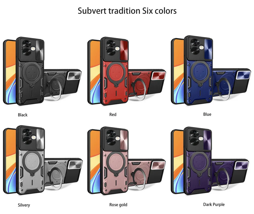 Metallring-Kamera-Schutzhülle für OPPO A79 A18 A38 A98 A78 A17 A16 A15 A57 A77 A74 A54 A53 A52 A9 Rüstung drehbarer Halter_voghion.com