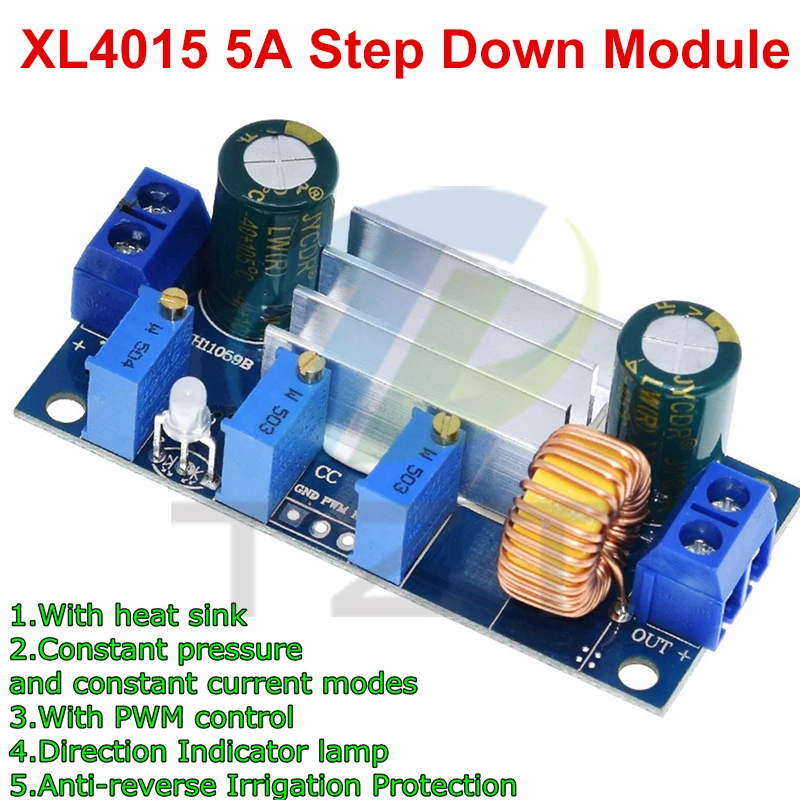 Automatischer Schutz! 5A Max DC-DC XL4015 Step Down Buck Netzteilmodul Einstellbare CC/CV Lithium-Ladeplatine für Arduino – Detail 1