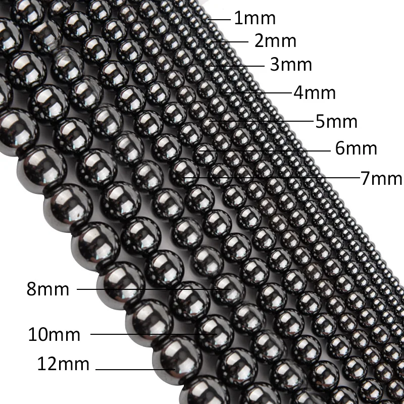 

Natural Stone Hematite Round Beads Non Magnetic Gallstone Loose Beads Elegant Jewelry DIY Necklace Bracelet Jewelry 2-12mm