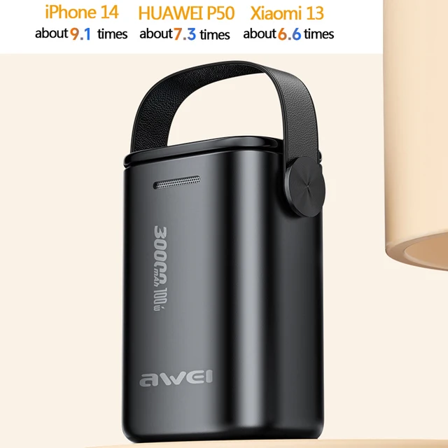 Awei P15K Portable Outdoor Power Bank 30000mAh PD 100W Fast Charging Powerful Mobile Phone Powerbank Support For iOS And Android 5