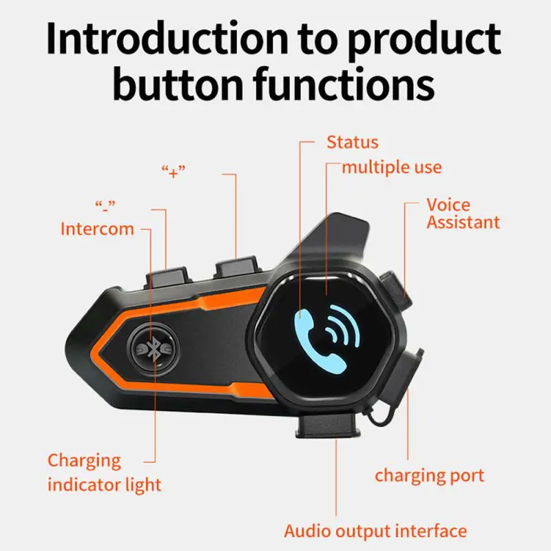 

Riding Intercom Durable Battery Fm Radio Support Advanced Features Hands-free Communication Strengthen Communication Intercom