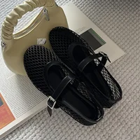 Eilyken Summer Designer Cosy Mesh Heels Women Flat Shoes Fashion Round Toe Buckle Strap Casual Outdoor Dress Sandals - Image 5