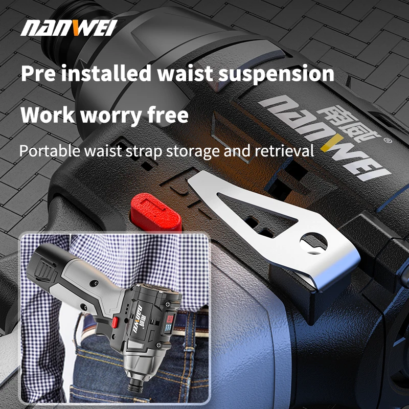 NANWEI 16.8V lithium battery handheld charging screwdriver 140N high torque impact electric drill