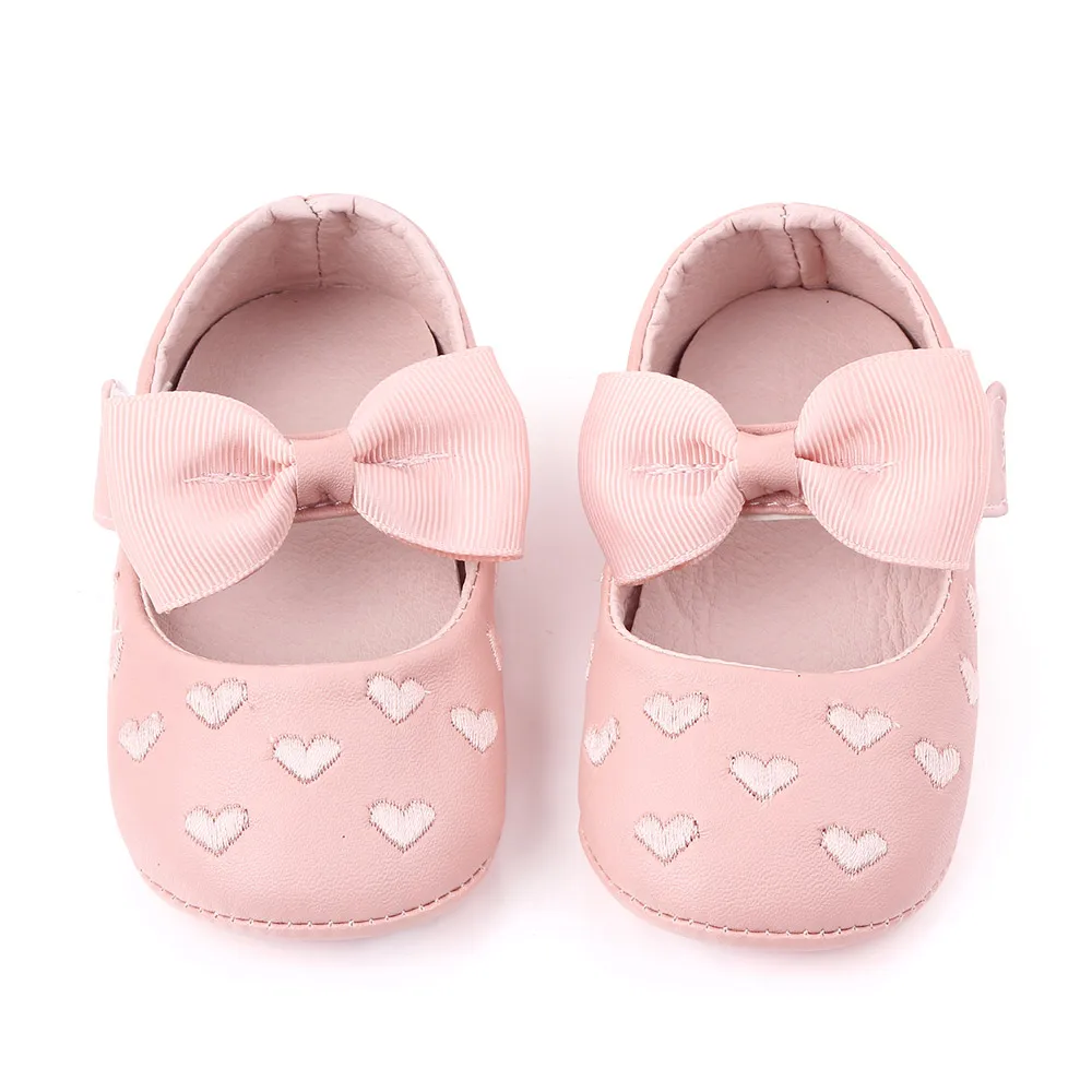Baby Girl Shoes Mary Jane Cute Bowknot Spring and Summer Sandal Soft PU and TPR Sole Anti-slip for 0-12M Baby