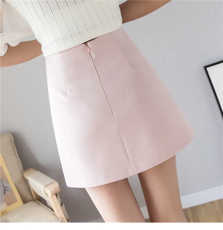 satin midi skirt A-line Mini Skirts Womens New Fashion High Waist Skirt Spring Summer Female Casual Short Skirts Korean Style Ladies Elegant Jupe black leather skirt