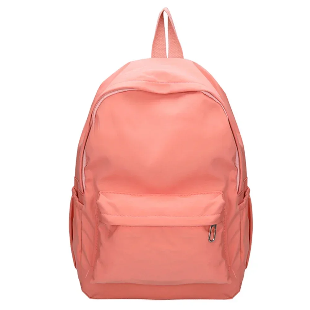 Women Schoolbag Waterproof Large Capacity School Backpack Smooth Zipper Solid Color Teens Girl Casual Daypack Bag Student Supply 5
