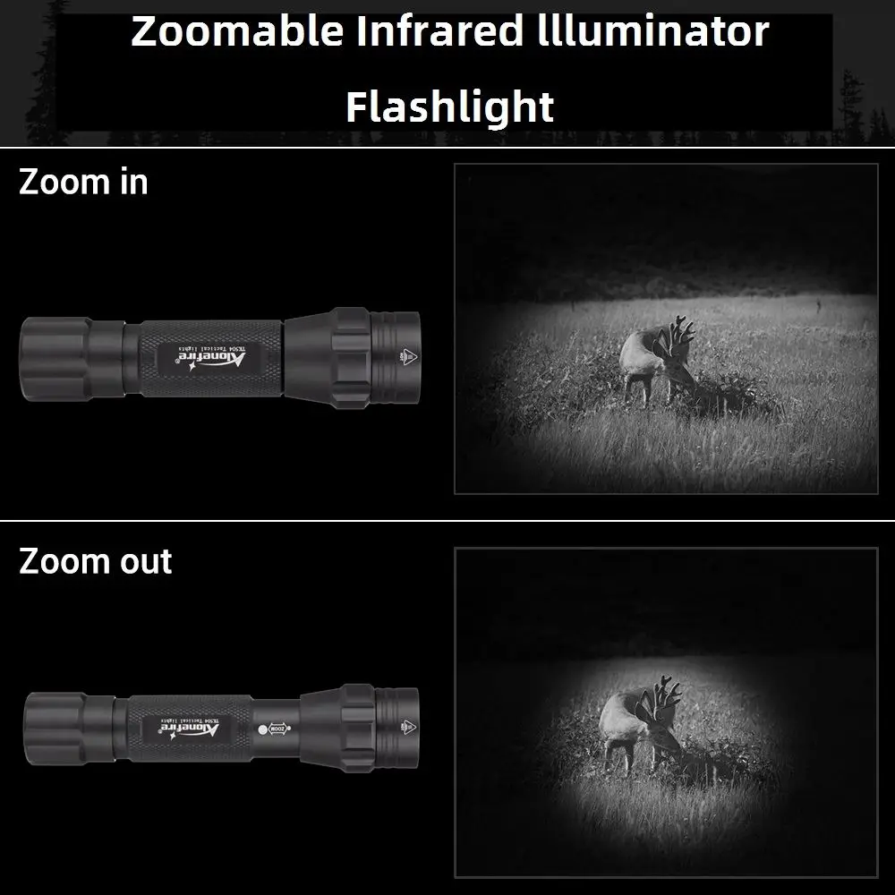 Lampada da caccia a infrarossi impermeabile 10W 850nm Lampada a infrarossi con messa a fuoco girevole a LED per visione notturna all'aperto | Leroy Merlin