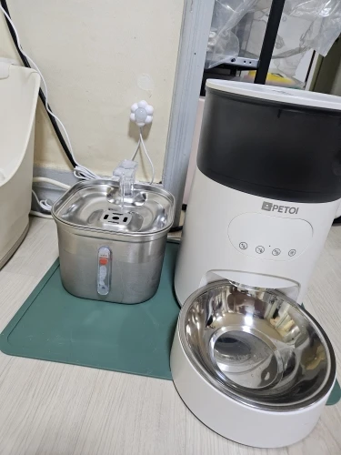 Stainless Steel Cat Fountain With Water Mark Automatic Cats Water Dispenser Sensor Filter Pet Cat Ultra Quiet Pump Water Foutain photo review