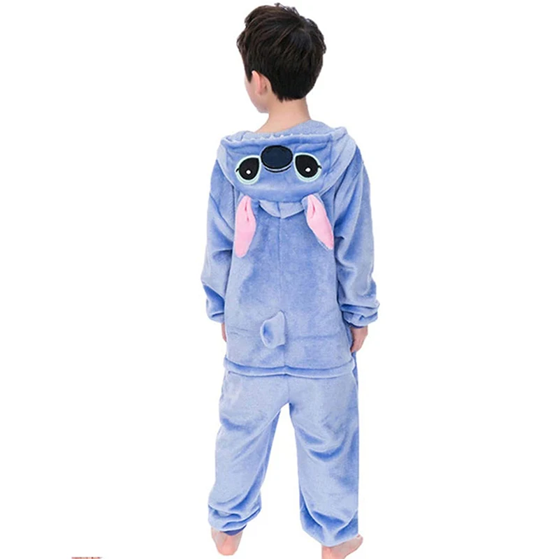 Cosplay Costumes Lilo Stitch Jumpsuit Kigurumi Pajamas Stitch Cute Hooded Sleepwear Halloween Boys Girls