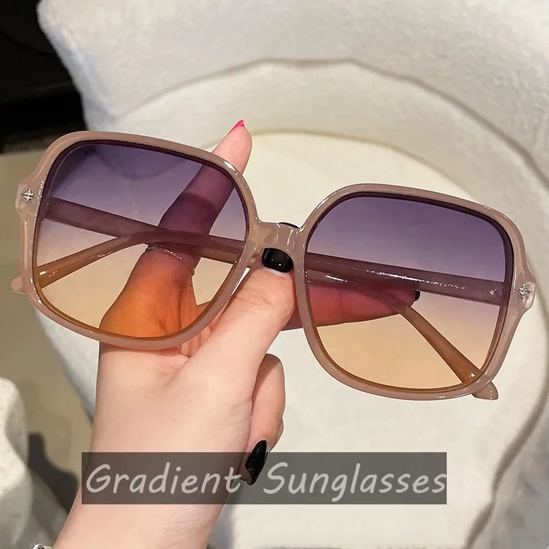 

Large Square Frame Sunglasses Men Women Trendy Gradient Oversized Sun Glasses Outdoor Retro Travel UV400 Shades Eyewear Goggles