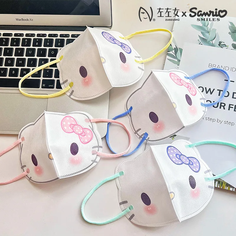 3d Stereo Sanrio Cartoon Disposable Face Mask Kawaii Protective Kitty