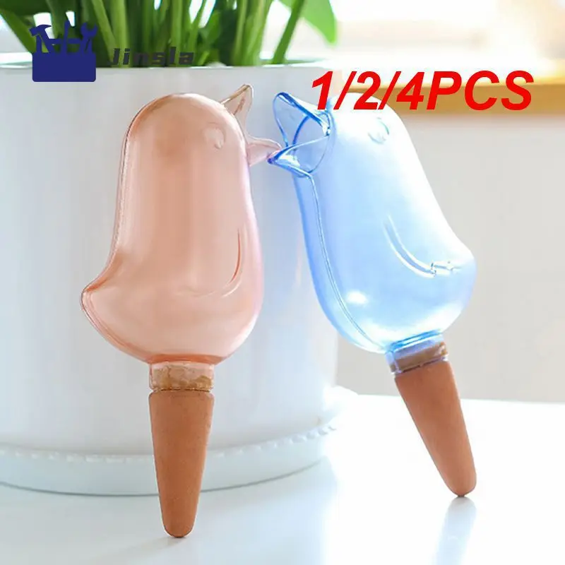 

1/2/4PCS Automatic Flower Watering Device Plant Waterer Self Watering Globes Bird Shape Hand Blown Colorful Plastic Aqua Bulbs