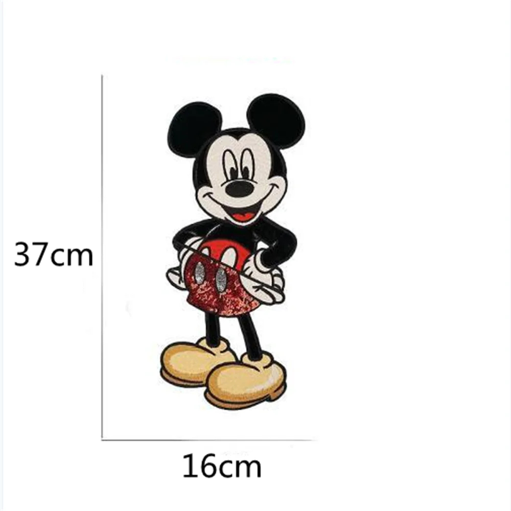 Disney Cartoon Embroidered Patch for Clothing Large Minnie Mouse Image Stickers on Clothes Baby Sleep Bag Patches for Clothing