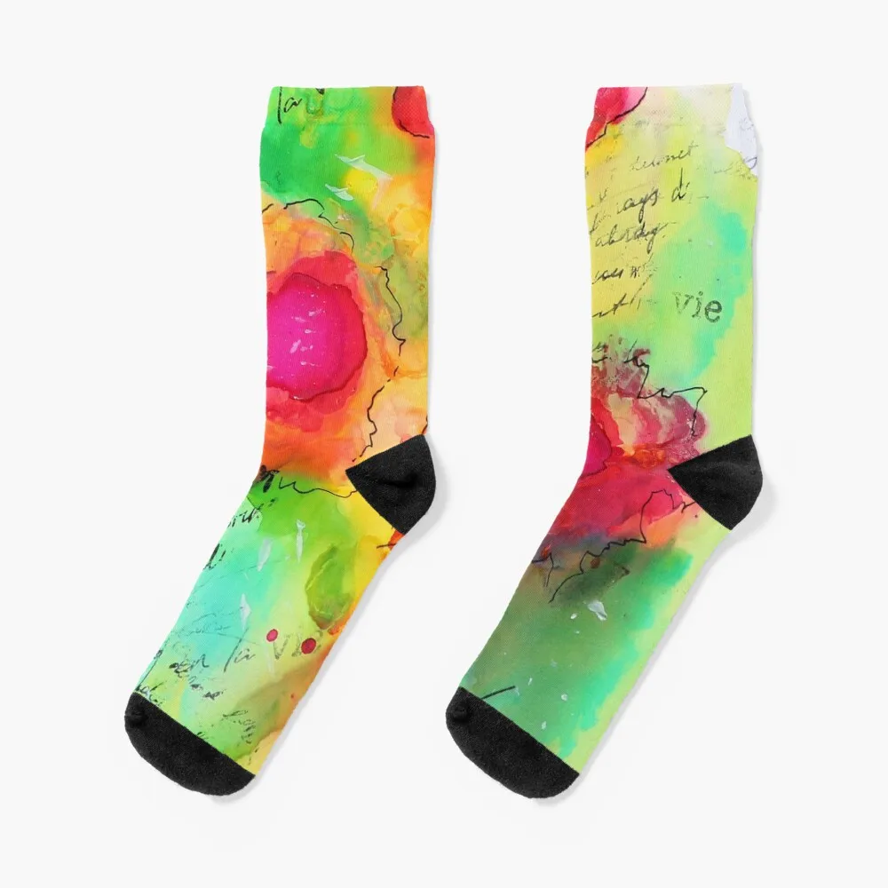 Believe in life (happy art) Socks