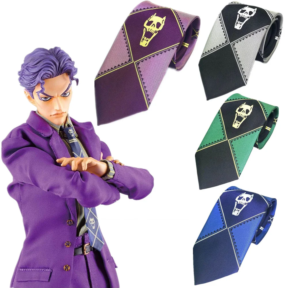 

Anime JoJo's Bizarre Adventure Kira Yoshikage Cosplay Tie KILLER QUEEN Skull Neck Heavens Door Cosplay Costume Prop