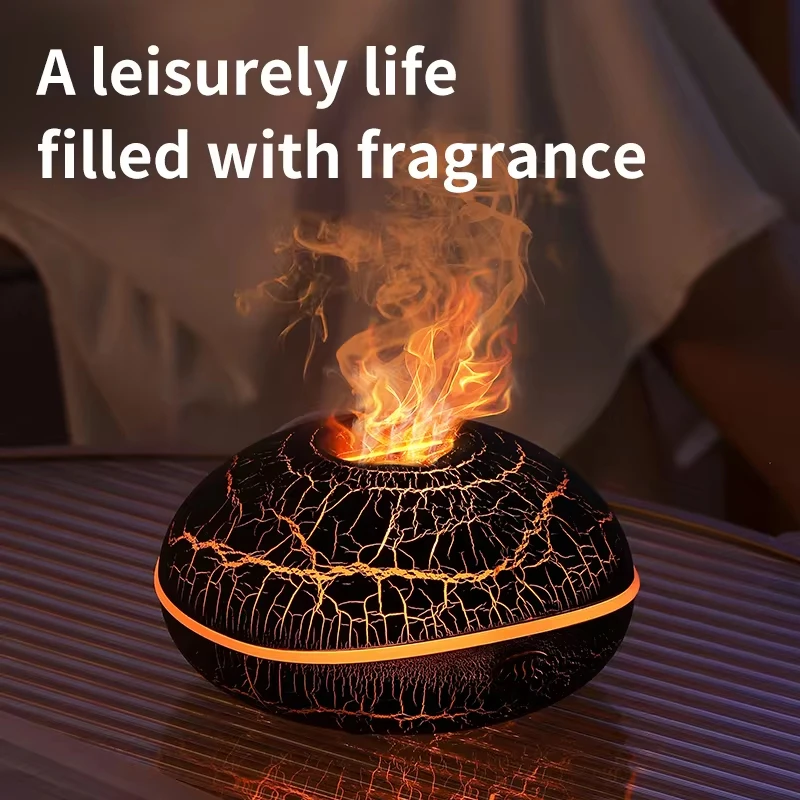 2024 New Simulated Flame Humidifier Colorful Night Light Ultrasonic ...