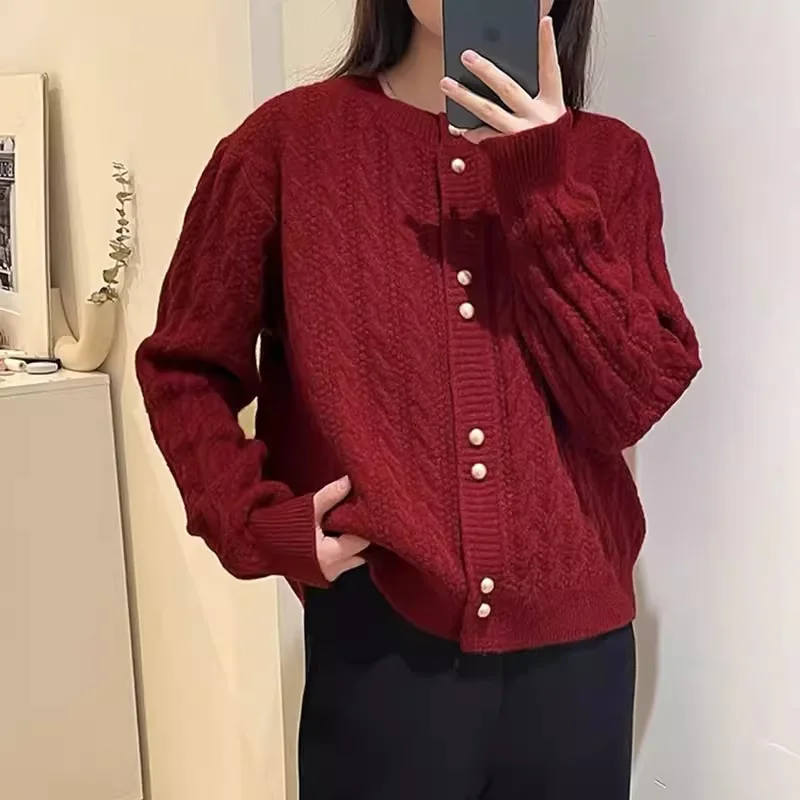 Women Long Sleeve Knitwear Loose Sweater Cardigan Autumn