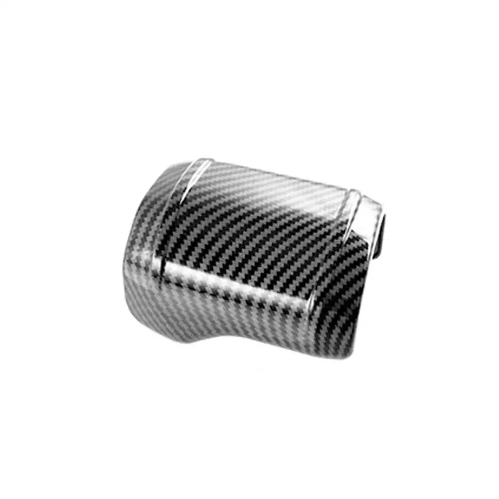 Car Shift Knob Cover Trim Replacement Carbon Fiber Pattern Protective Shell Parts Interior Accessories