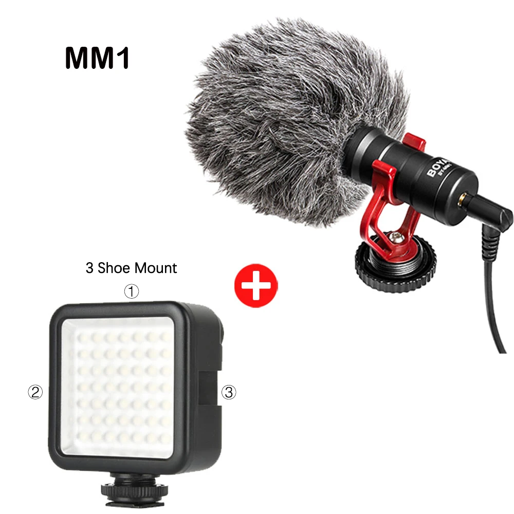 BOYA BY-MM1 Microphone Cardioid Shotgun for iPhone Android Smartphone Canon Nikon Sony DSLR Camera Consumer Camcorder PC Mic 