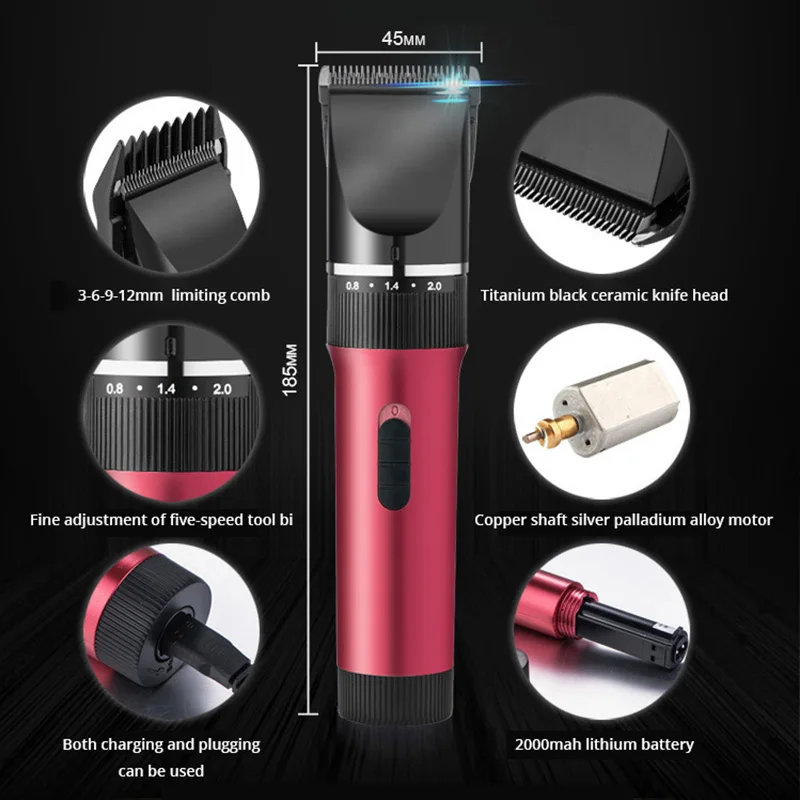 Professional Dog Cat Pet Hair Clipper Electric Rechargeable Haircut Hair Trimmer Shaver Set Animal Cutting Shearing Machine