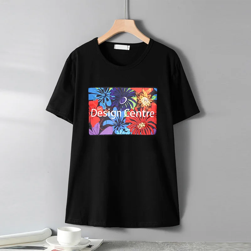 

2022 Cool Summer New Round neck short-sleeve T-shirts female Loose Harajuku style appliques printing Unisex Lovers Clothes tops