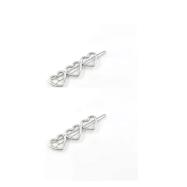 Korean Style Hollow Love Heart Hairpin Barrettes Sweet Hair Clips For Woman Girl Fashion Hair Accessories Styling Tools 2pcs
