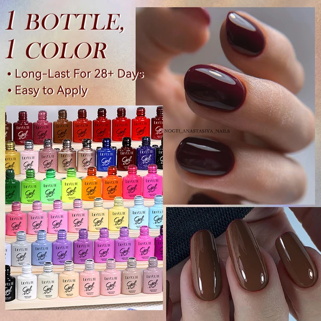 LILYCUTE 7ML Smalto per unghie gel caramello rosso scuro 125 colori Semi permanente Soak off Base Top Coat Manicure UV Nail Art Gel Varnish 3