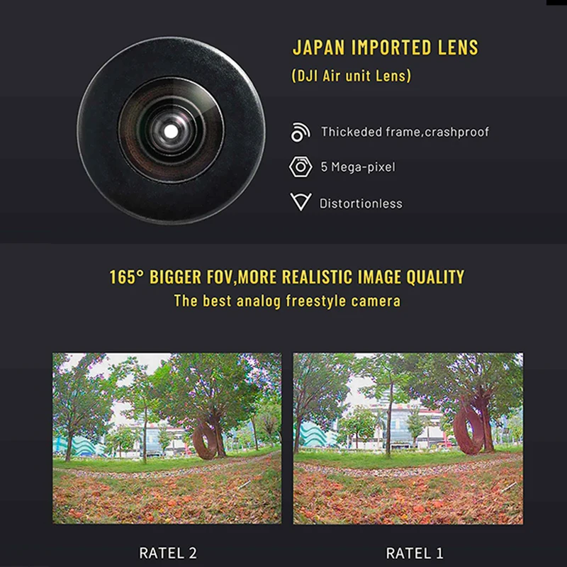 1/2PCS FPV Camera Caddx Ratel 2 V2 2.1mm Lens 16:9/4:3 NTSC/PAL Switchable Micro FPV Camera For RC Quadcopter Drone