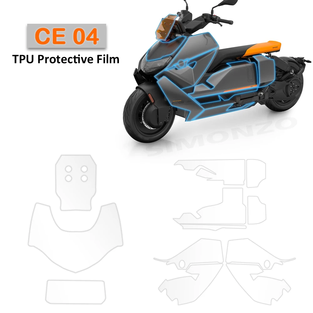 Motorcycle TPU Protective Film Fairing For BMW CE04 CE 04 PPF Windshield Anti -scratch Film Protection Special Real ce04 ppf protection motorcycle clear paint protection for bmw ce 04 windshield anti scratch film special real tpu protective