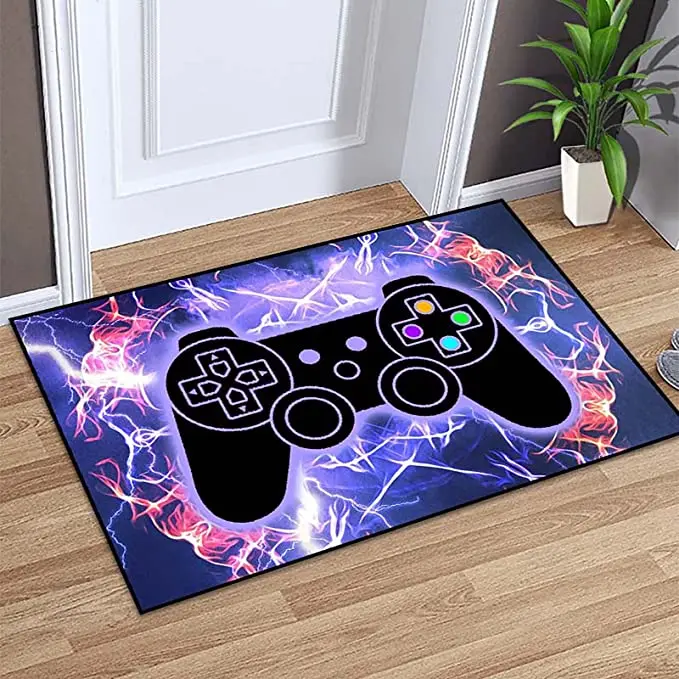 Floor Mat Anime Gamer Controller Kids Play Area Carpet 3D Printing