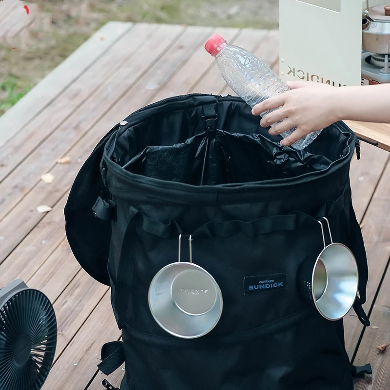 

Outdoor Camping Folding Garbage Bin Picnic Portable Sundries Dirty Clothes Basket Multifunctional Spring Storage Cylinder