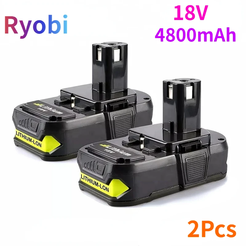 

Verbesserte 4,8 ah ersatz ryobi 18 v lítio-batterie, kompatibel mit ryobi 18 volts um + mais p107 p108 p102 p103 p104p105 p109