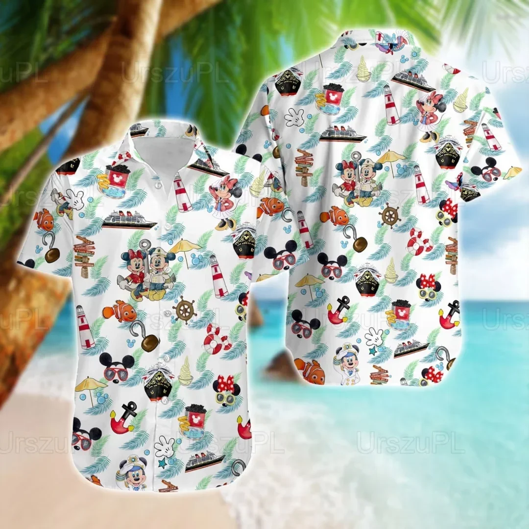 Mickey Minnie Comic Book Hawaiian Shirts Mens Women Casual Short Sleeve Shirts Disney Hawaiian Shirts Fashion Beach Shirts Kids 5