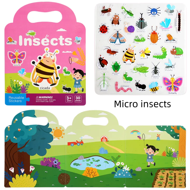 Reusable Toddler Sticker Book 6 Pack Educational Activity Set_voghion.com