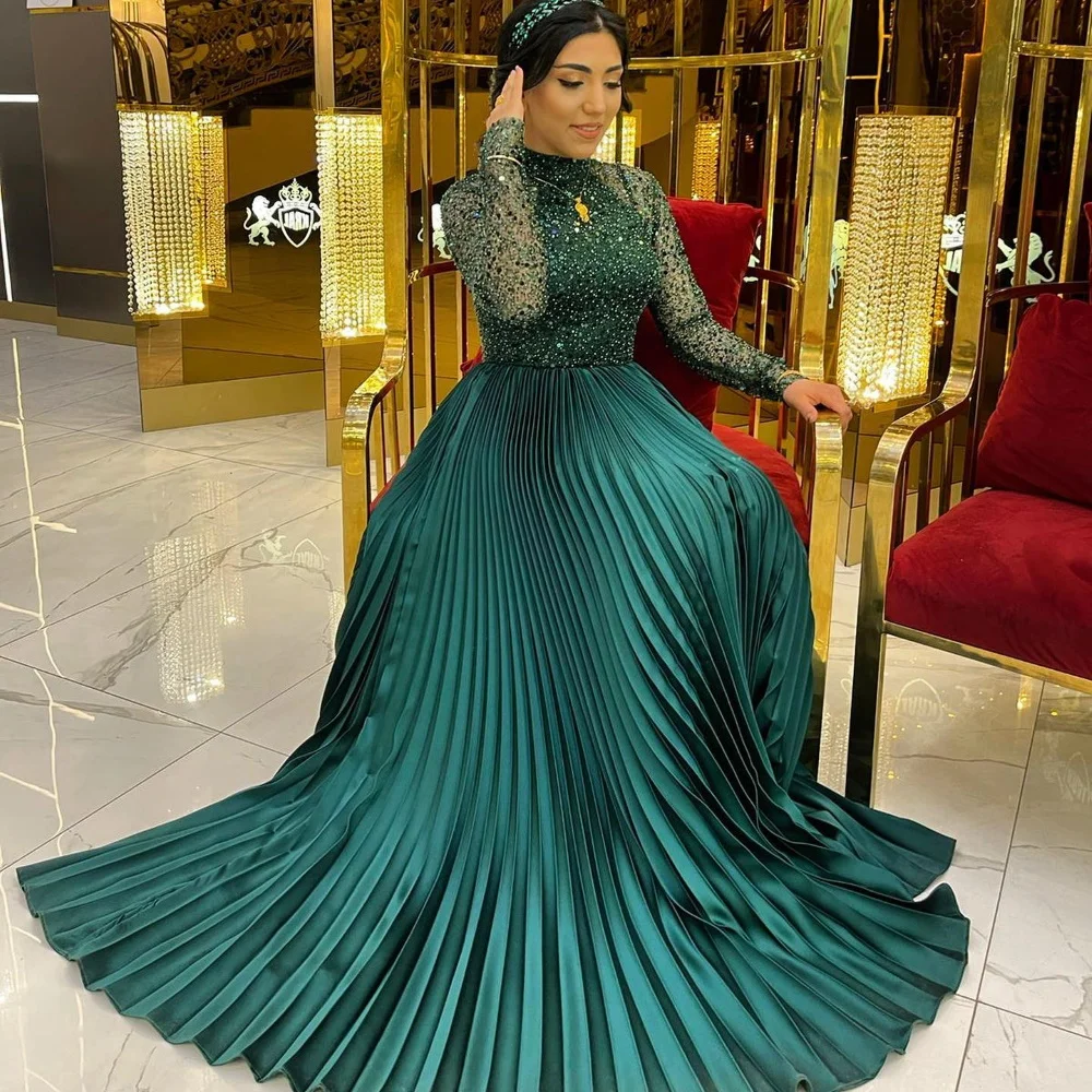 

Вечернее платье, элегантное кружевное плиссированное платье А-силуэта, изготовленное на заказ, с высокой горловиной, ماللاللاللкоктейльное платье для выпускного вечера для сексуальных женщин