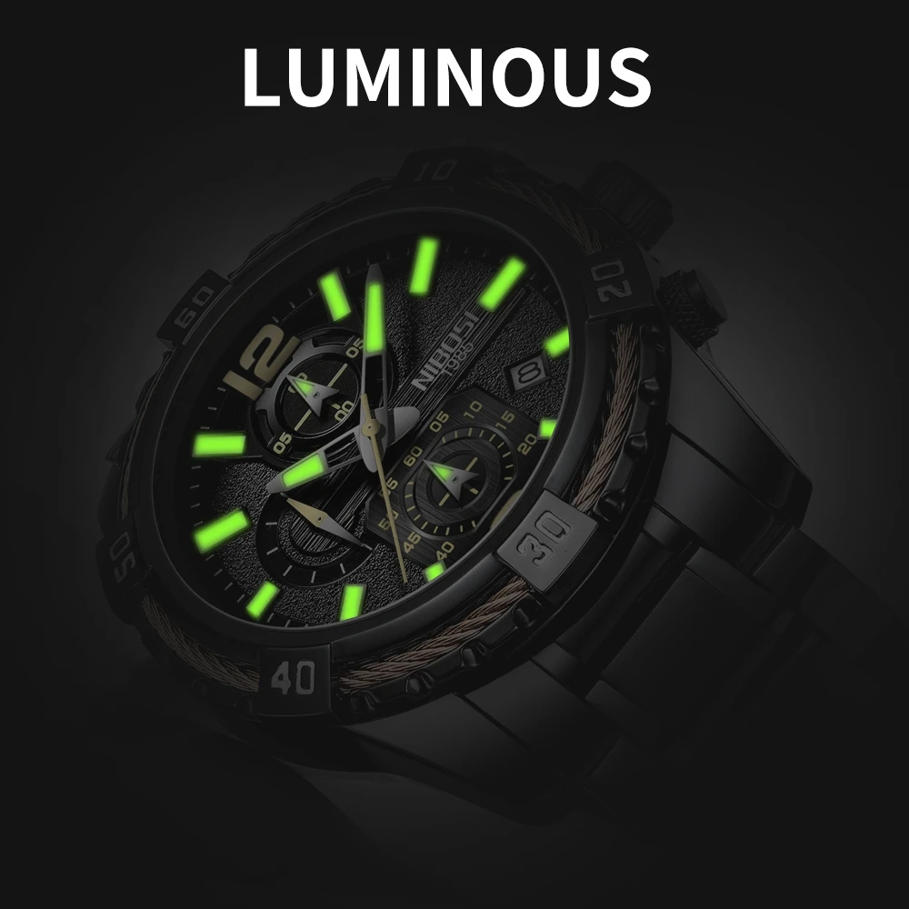 Big Dial Mens Watches Luxury Quartz Watch Men Calendar Military Waterproof Sport Wrist Watch_voghion.com