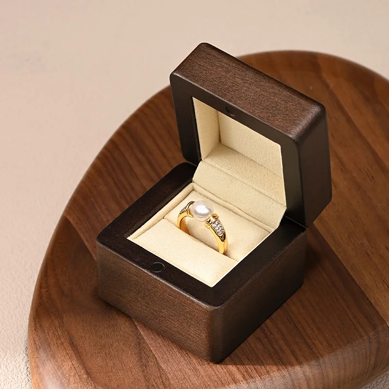 Luxurious Dark Wood Jewelry Box with Elegant Velvet Lining