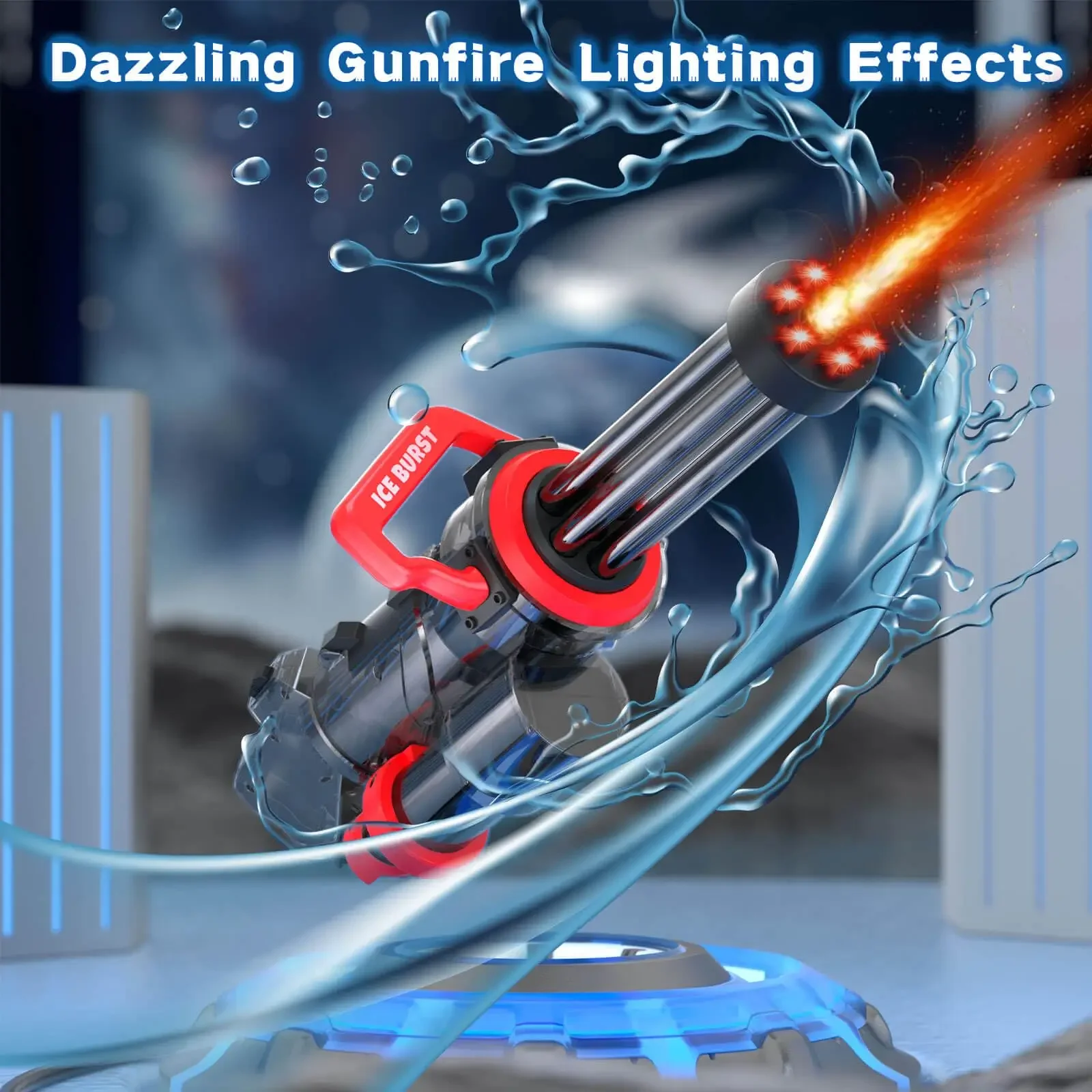 2024 Strongest Gatling Electric Water Gun Toy With Light Shooting Water Gun Summer Beach Pool Toys for Boy Adult Children Gifts 2
