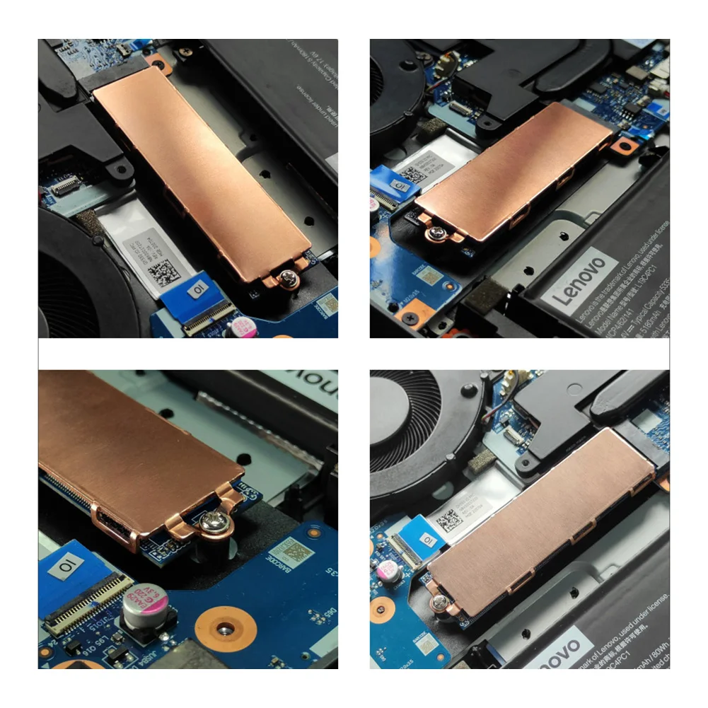 구리 M.2 SSD 방열판 라디에이터 실리콘 열 패드 포함, M.2 SSD 하드 디스크 냉각 방열판, NVME M2 NGFF 2280 PCIe SSD 용