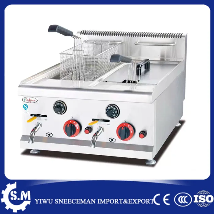 8l Vertical Gas Fryer With Commercial Stainless Steel Frying
