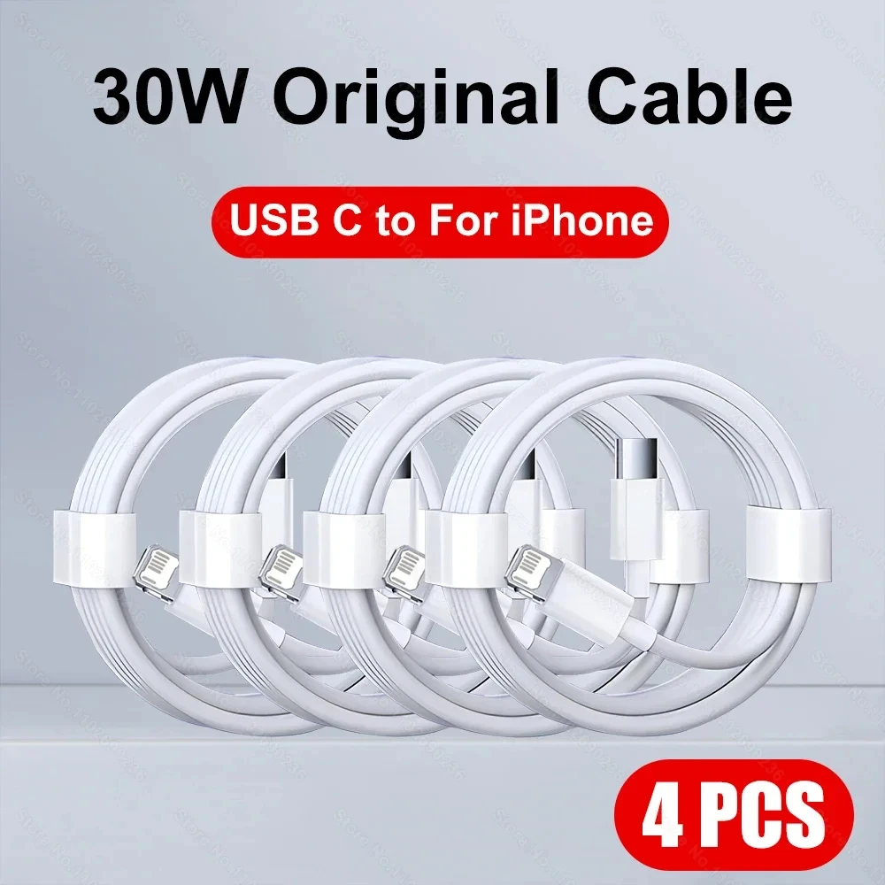 High-Speed 30W Fast Charging USB-C Cable for Apple iPhone - Set of 1-5 Pieces