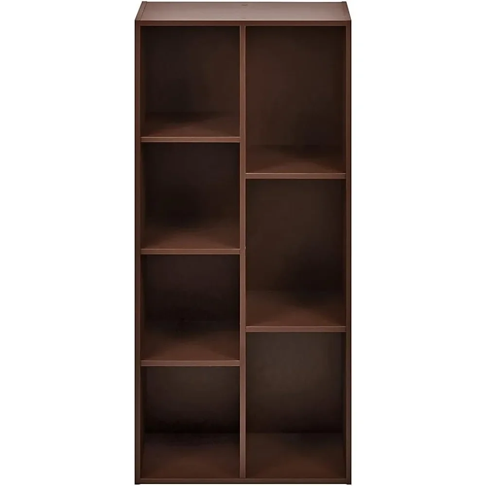 7 Cube Organizer Bookcase, Espresso, 9.3 x 19.5 x 41.7 in Bookshelf 4