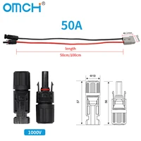 Câble d'extension de panneau solaire OMCH 50/100CM 6mm2 10AWG avec connecteur 50A pour batterie de voiture et connexion de panneau solaire 4
