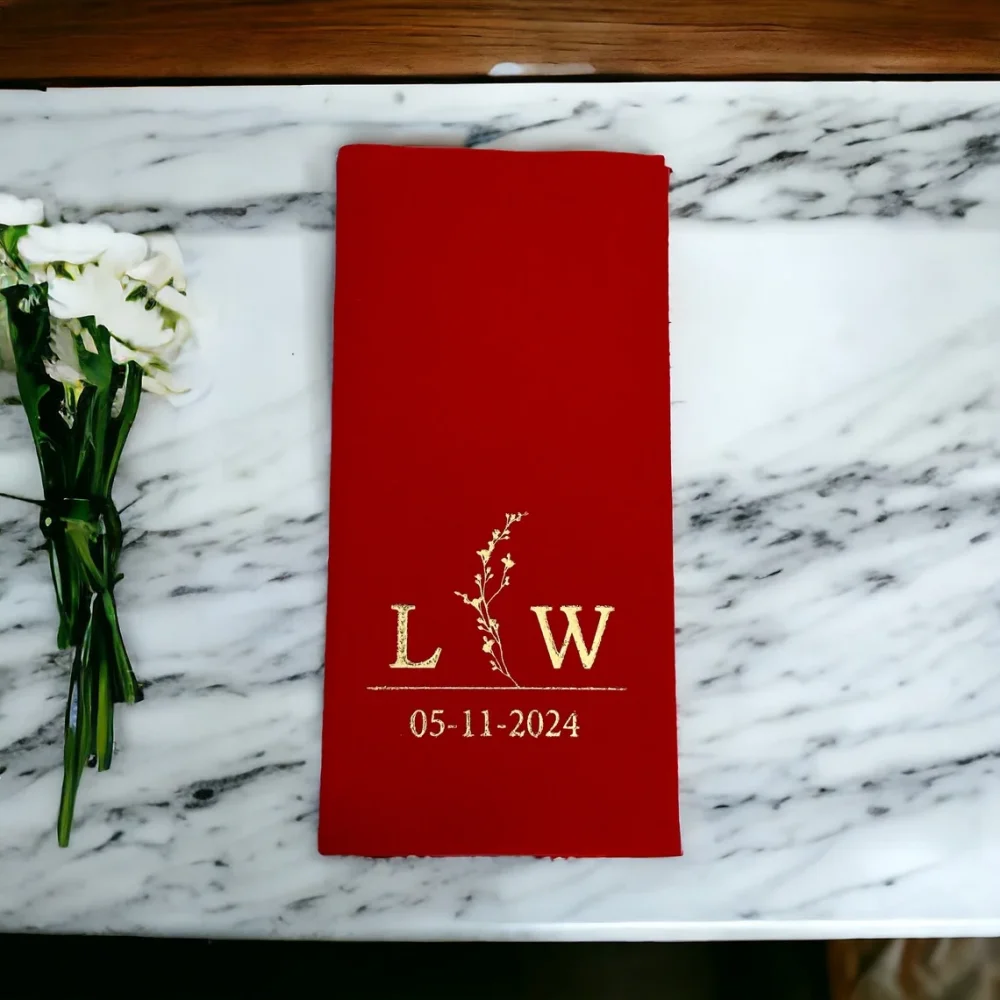 50 pcs Personalized Wedding Napkins,Wedding,Fabric Textured and Feels Like Linen,Servietten Hochzeit