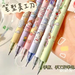 Cute Utility Knife in Bulk Push-button Carving Knife Pen Knife Cartoon Paper Knife Small Utility Knife Pen Knife Hand Account
