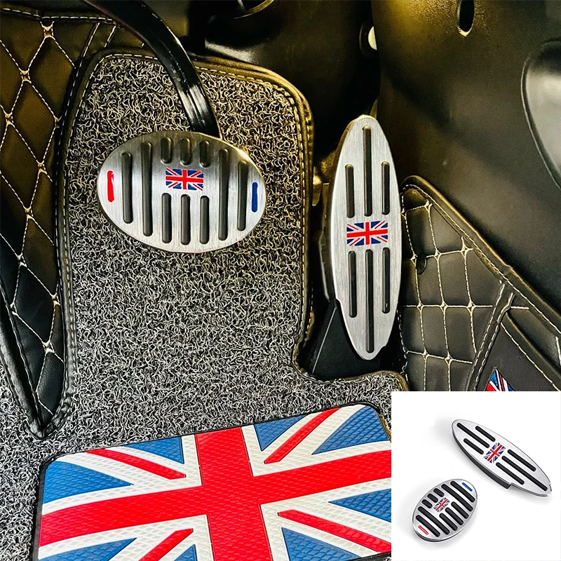 Car Foot Pedal Pads Covers For Mini One+S R50 R53 R55 R56 R60 R61 F55 F56 F54 F60 Aluminum Alloy Accelerator Brake Rest Pedal
