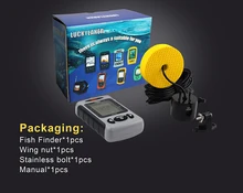  Portable Fish Finder, Fishfinder with Wired Sonar Sensor Transducer and LCD Dispaly 5m-100m fishing depth sounder sonar 