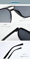 Vintage hommes femmes grandes lunettes de soleil hommes nuances carrées marque concepteur unisexe lunettes de soleil lentille noire mâle femme lunettes de soleil UV400 5